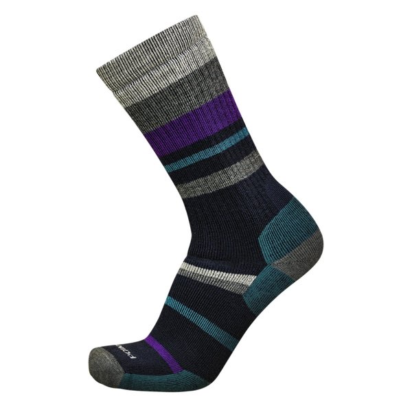 Point6 Mixed Stripe Medium Cushion Crew Socks, Dark Navy, Medium, PR 11-2567-233-06